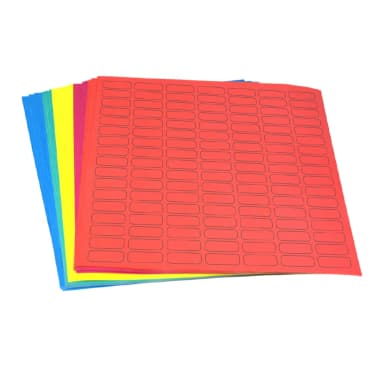 Label Sheets, Cryo, 24x13mm, for 0.5mL Tubes, Assorted Colors (595 labels in blue, green, violet, red and yellow)
