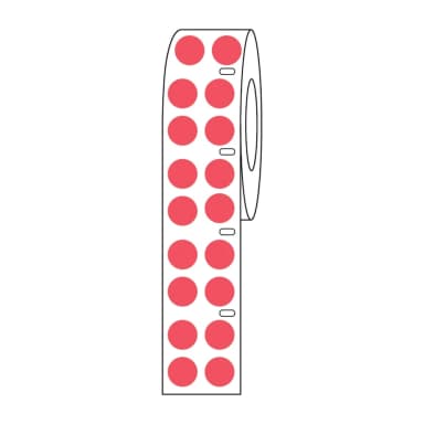 Label Roll, Cryo, Direct Thermal, 9.5mm Dots, for 1.5mL Tubes, Red