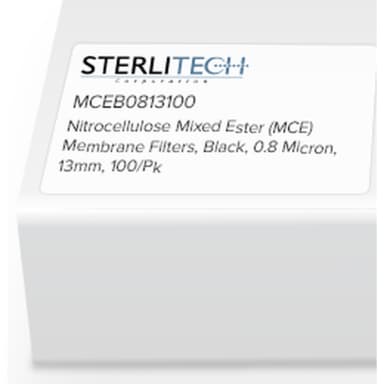 Nitrocellulose Mixed Ester (MCE) Membrane Filters, Black, 0.8 Micron, 13mm, 100/Pk