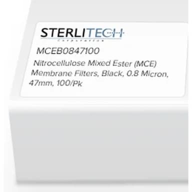 Nitrocellulose Mixed Ester (MCE) Membrane Filters, Black, 0.8 Micron, 47mm, 100/Pk