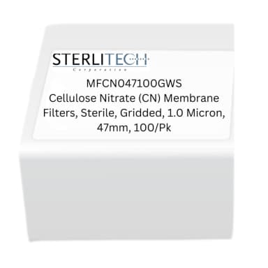Cellulose Nitrate (CN) Membrane Filters, , Sterile, Gridded, 1.0 Micron, 47mm, 100/Pk