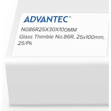 Glass Thimble No.86R, 25 x 100mm, 25/Pk