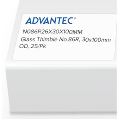 Glass Thimble No.86R, 30 x 100mm OD, 25/Pk