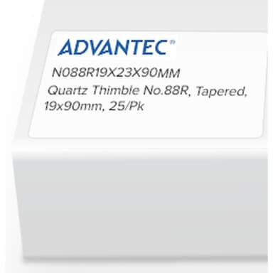 Quartz Thimble No.88R, Tapered, 19 x 90mm, 25/Pk