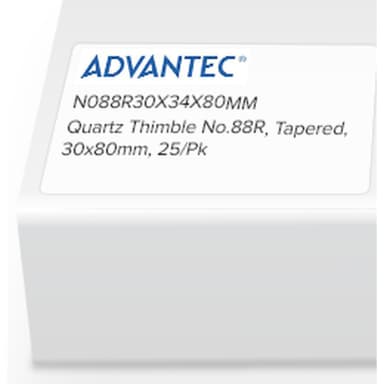 Quartz Thimble No.88R, Tapered, 30 x 80mm, 25/Pk