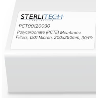 Polycarbonate (PCTE) Membrane Filters, 0.01 Micron, 200 x 250mm, 30/Pk