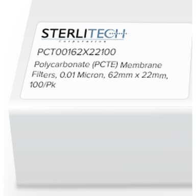 Polycarbonate (PCTE) Membrane Filters, 0.01 Micron, 62 x 22mm, 100/Pk