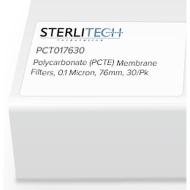 Polycarbonate (PCTE) Membrane Filters, 0.1 Micron, 76mm, 30/Pk