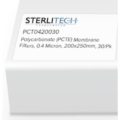 Polycarbonate (PCTE) Membrane Filters, 0.4 Micron, 200 x 250mm, 30/pk