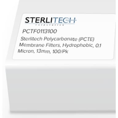 Polycarbonate (PCTE) Membrane Filters, PVP-Free, 0.1 Micron, 13mm, 100/Pk