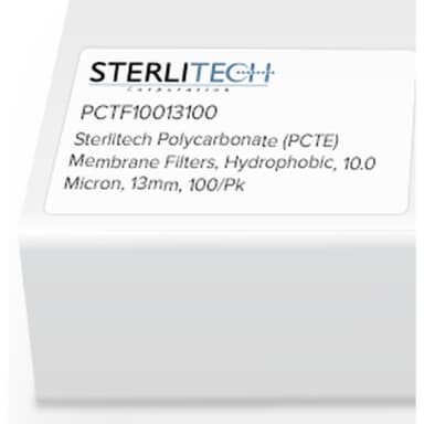 Polycarbonate (PCTE) Membrane Filters, PVP-Free, 10.0 Micron, 13mm, 100/Pk