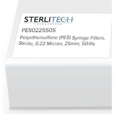 Polyethersulfone (PES) Syringe Filters, Sterile, Abluo, 0.22 Micron, 25mm, 50/Pk
