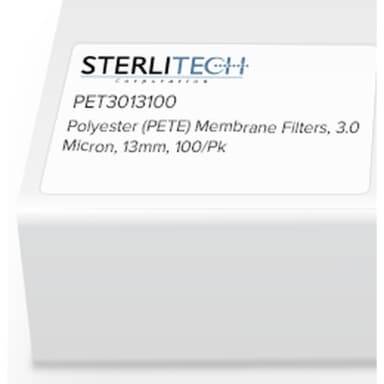 Polyester (PETE) Membrane Filters, 3.0 Micron, 13mm, 100/Pk