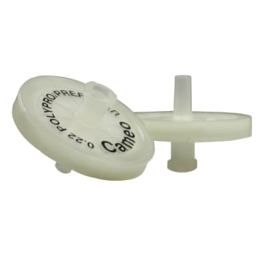 Polypropylene Syringe Filter, Hydrophobic, Cameo, 0.22 Micron, 30mm, 50/pk