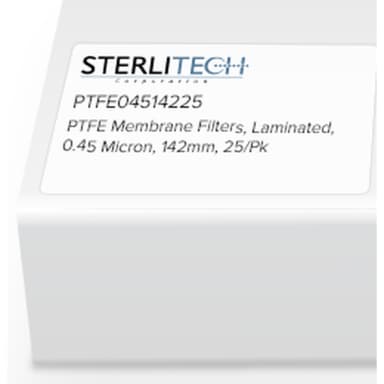 PTFE Laminated Membrane Filters, 0.45 Micron, 142mm, 25/Pk