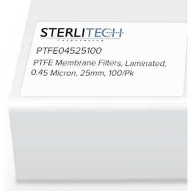 PTFE Laminated Membrane Filters, 0.45 Micron, 25mm, 100/Pk