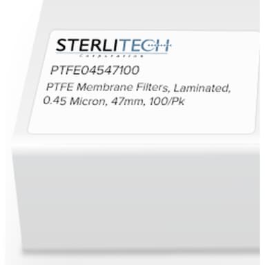 PTFE Laminated Membrane Filters, 0.45 Micron, 47mm, 100/Pk