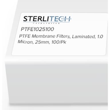 PTFE Laminated Membrane Filters, 1.0 Micron, 25mm, 100/Pk