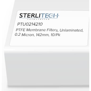 PTFE Unlaminated Membrane Filters, 0.2 Micron, 142mm, 10/Pk