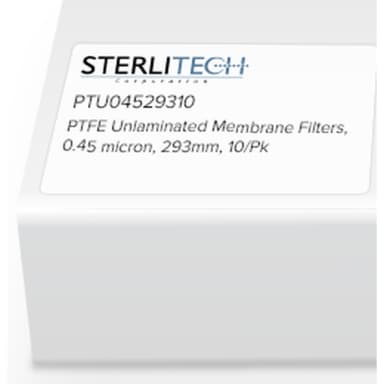 PTFE Unlaminated Membrane Filters, 0.45 micron, 293mm, 10/Pk