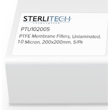 PTFE Unlaminated Membrane Filters, 1.0 micron, 200 x 200mm, 5/Pk