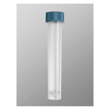 Axygen 10mL Self Standing Screw Cap Transport Tube with Blue Cap, Clear, Non-Sterile, 1000 Tubes and Caps/Case.