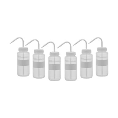 6PK Chemical Wash Bottle, No Label, 500ml - Wide Mouth, Self Venting, Low Density Polyethylene - Performance Plastics by  Labs