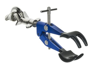 4 Prong, Vinyl Coated Clamp on Swivel Bosshead - 4.1" Max Clamp Opening, Bosshead fits up to 18mm Rods - Powder Coated Zinc Alloy Clamp - Research, Industrial Laboratory Grade