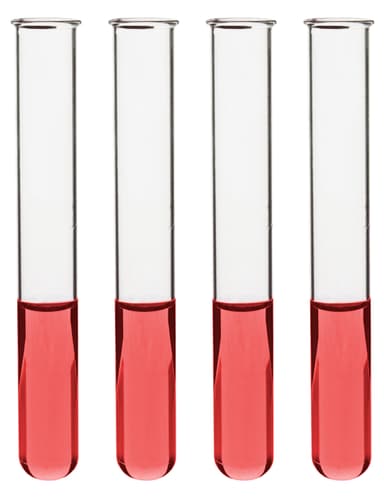 Test Tubes, 15ml - Borosilicate 3.3 Glass - 1.2mm Thick Walls, Beaded Rim - Superior Heat & Chemical Durability - 5.25" Tall, 0.6" Diameter, 48PK