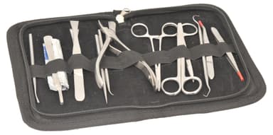 12 Pcs Dissection Kit Set - Ideal for Instructors - Stainless Steel - Leather Storage Case