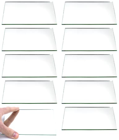 10 Pack Rectangular Plano Glass Mirror, 6" x 4" - 2mm Thick Approx.