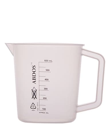 Abdos Printed Beakers with Handle, Polypropylene (PP) 500 mL, 6/CS