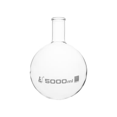Florence Boiling Flask, 5000ml - Round Bottom, Narrow Neck, Beaded Rim - Borosilicate Glass
