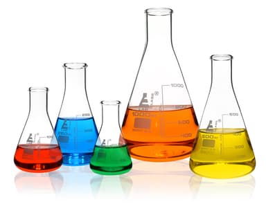 Premium Erlenmeyer Flask Set - 50ml, 100ml, 250ml, 500ml & 1000ml - Narrow Neck, White Graduations - Superior Durability & Chemical Resistance - Borosilicate 3.3 Glass