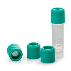 Cryovial Screw Cap, Aqua with X-Septum