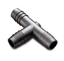 Polyethylene T-Type Barbed Tubing Connectors (Tee-Shaped), Three 3/8 Inch Barbs, 10/PK