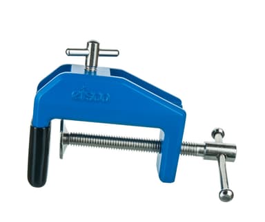 Heavy Duty Multi-Purpose Table Clamp - Vinyl Coated Grip and Swivel Pad - Built-In Rod & Pulley Holder - Fits Surfaces up to 2.55" Thick - Die-Cast Metal