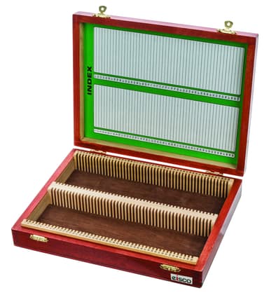 Wooden Microscope Slide Box, Holds 100 - 25x75mm Slides